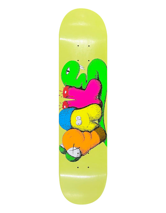 KAWS - "Fake" Yellow Skateboard Deck, 2007 (Not Sealed)