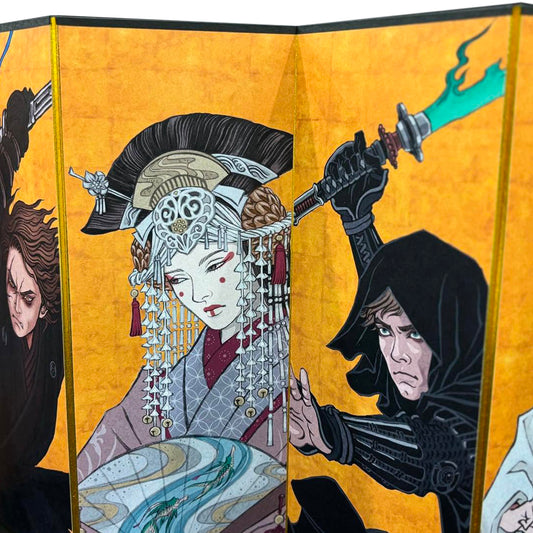 Star Wars Celebration Japan 2025 "BYOBU" Ukiyo-e Folding Screen Badge Art by TAKUMI